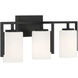 Cambria 3 Light 24 inch Matte Black Vanity Light Wall Light